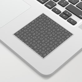 Grey and White Gems Pattern Sticker