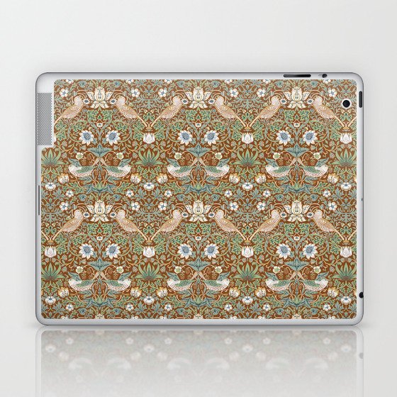 William Morris - The Strawberries Thief Pattern - Brown Adaption Laptop & iPad Skin
