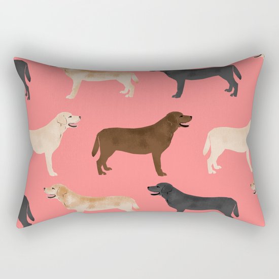 Labrador retriever coats of all colors dog breed pet portraits dogs pets unique pet themed gifts Rectangular Pillow