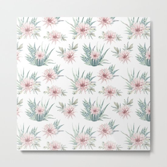 Cactus Rose Succulent Garden Metal Print