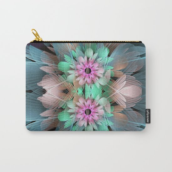 Soft coloured Twin Flowers Carry-All Pouch