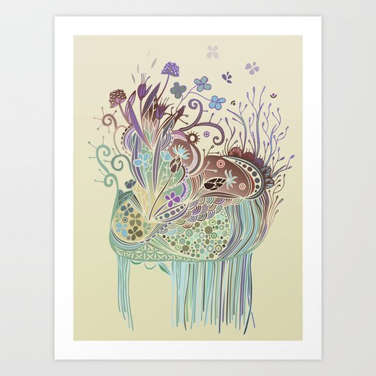 Thistle_tangle Art Print
