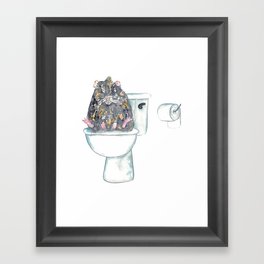 Guinea pig toilet Painting Wall Poster Watercolor Framed Art Print