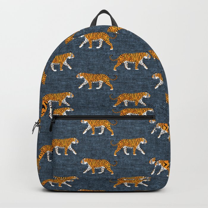 walking tigers - blue Backpack