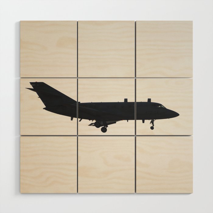 Private plane jet silhouette Wood Wall Art