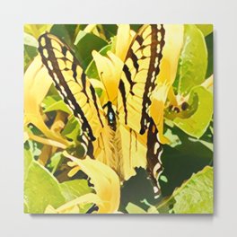 Eastern Tiger Swallowtail Butterfly and Honeysuckle Metal Print
