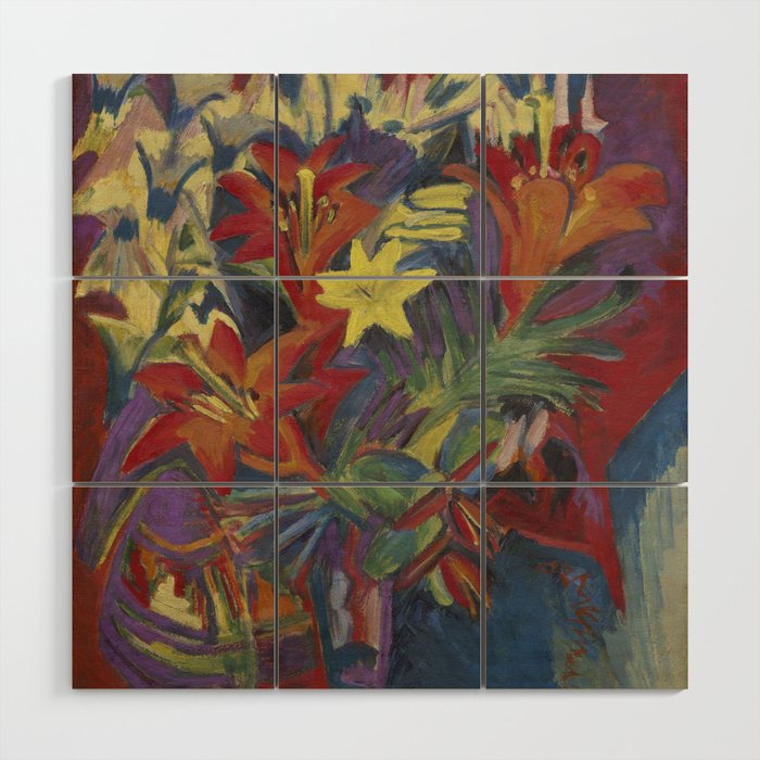 Still Life with Lilies Wood Wall Art