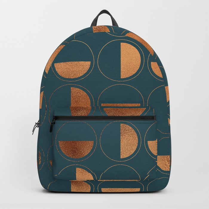 Copper Circles Art Deco on Emerald Backpack