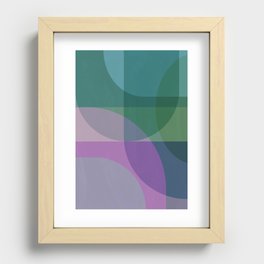 Shapes 21 in Purple and Green Recessed Framed Print