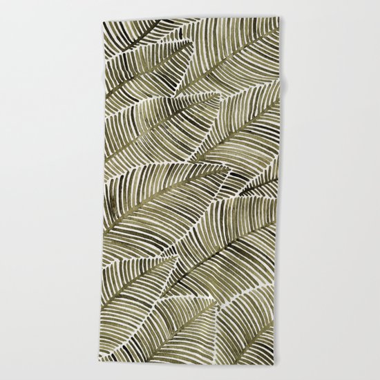 Tropical Leaves – Taupe Palette Beach Towel