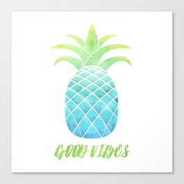 Good Vibes: Blue Pineapple Canvas Print