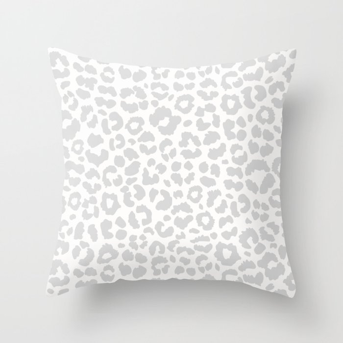 Leopard White And Grey Throw Pillow