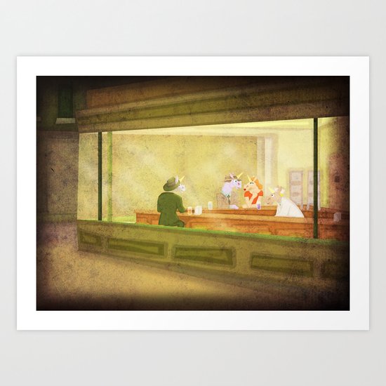 Night Unicorns V02 Art Print