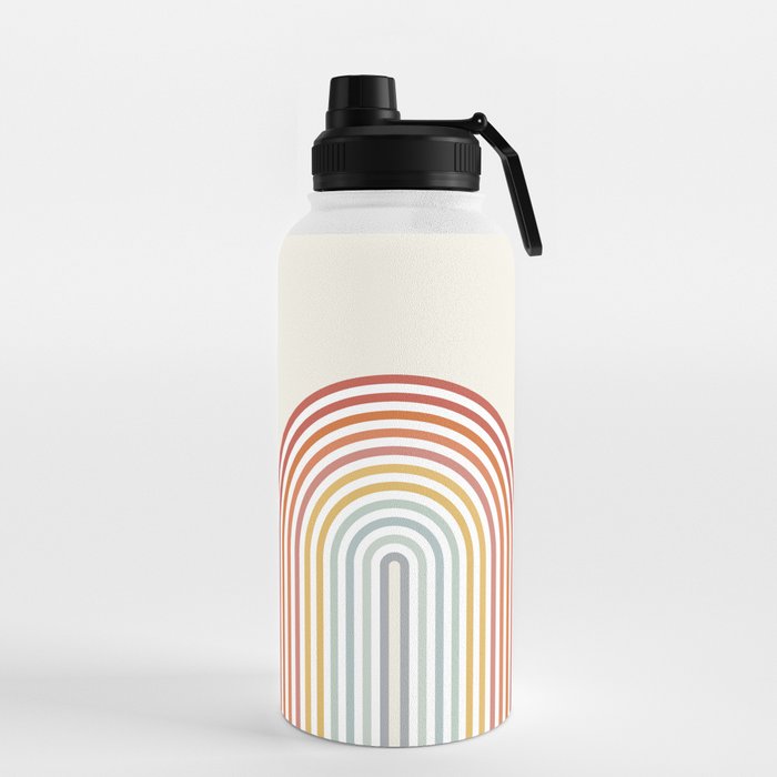 Minimalist colorful rainbow lines  Water Bottle