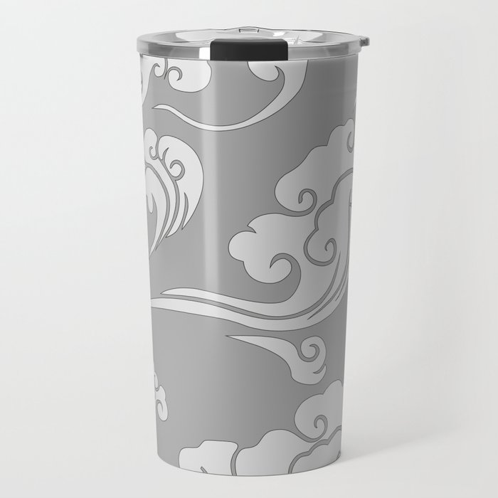 Cloud Swirls - White Travel Mug