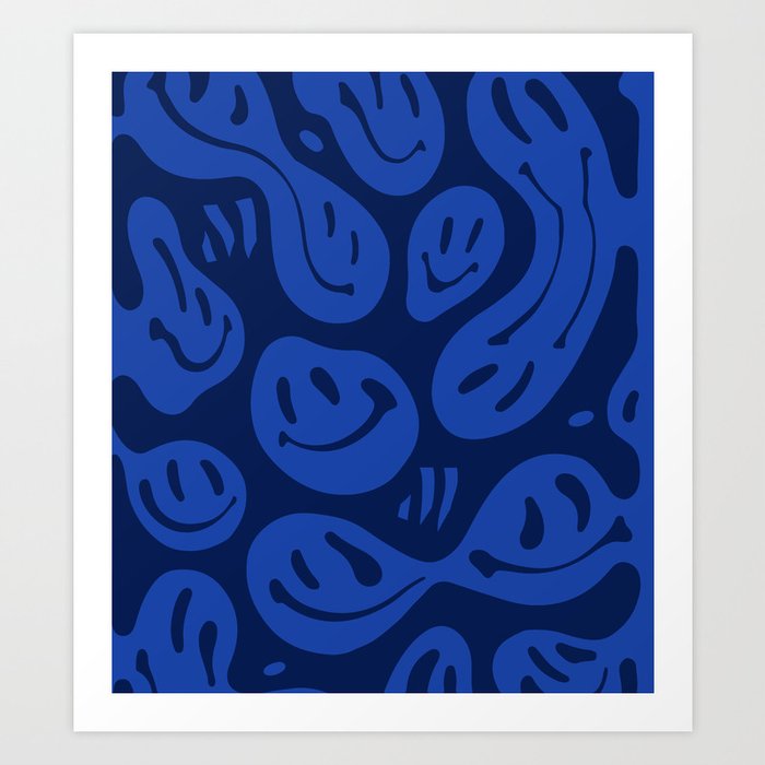 Cool Blue Melted Happiness Art Print