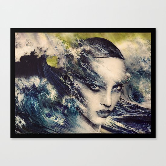 THE STORY OF A LACING WAVE Canvas Print