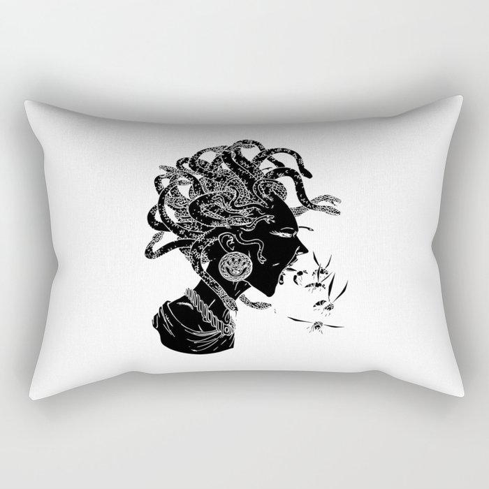Black Medusa Rectangular Pillow