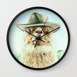 JOE BULLET Wall Clock | Digital, Nature, Adventure, Vintage, Alpaca, Color, Travel, Alpacas, West, Mexico 