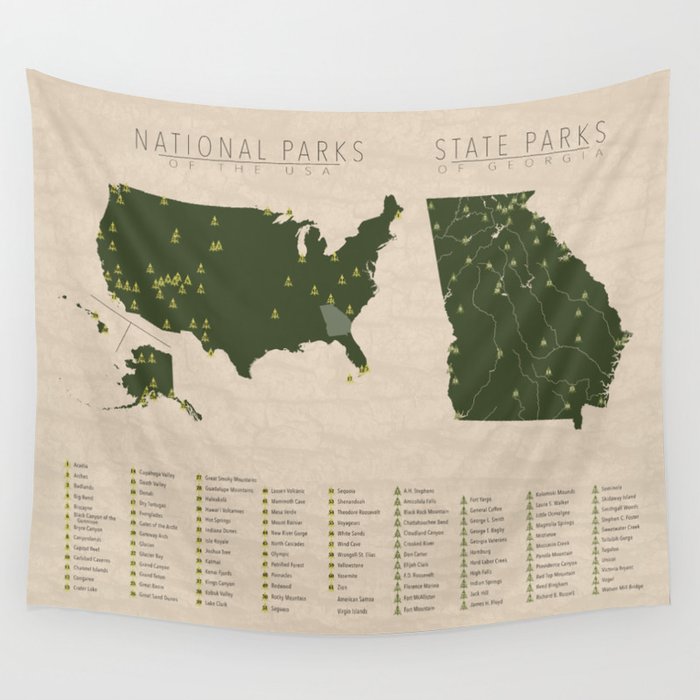 US National Parks - Georgia Wall Tapestry