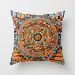 Mandala Buddhist 12 Throw Pillow