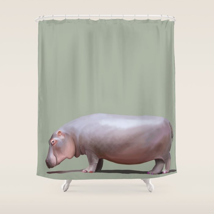 Pretty Hippo Shower Curtain By Terraleone Society6