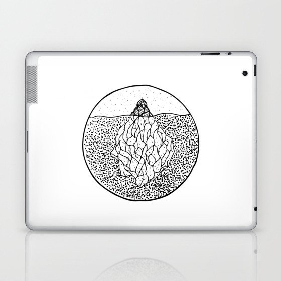 Black and white iceberg abstract sketch Laptop & iPad Skin