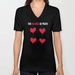 The Hearts Of Math Valentine's Day Math V Neck T Shirt