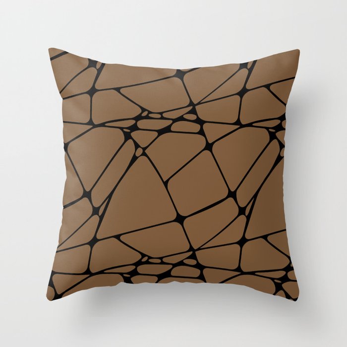 Brown and Black Abstract Mosaic Pattern 1 - Sherwin Williams 2022 Color Uber Umber SW 9107 Throw Pillow