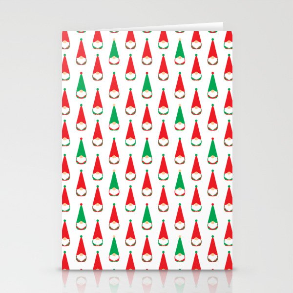 Christmas Gnomes Polka dot pattern. Digital Illustration background Stationery Cards