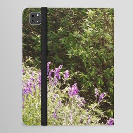 Magic spring forest landscape with purple wildflowers blossom iPad Folio Case