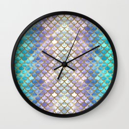 Pretty Mermaid Scales Wall Clock