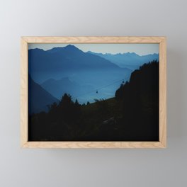 blue mountains Framed Mini Art Print