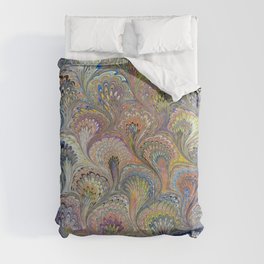 Peacock Water Marbling Comforter