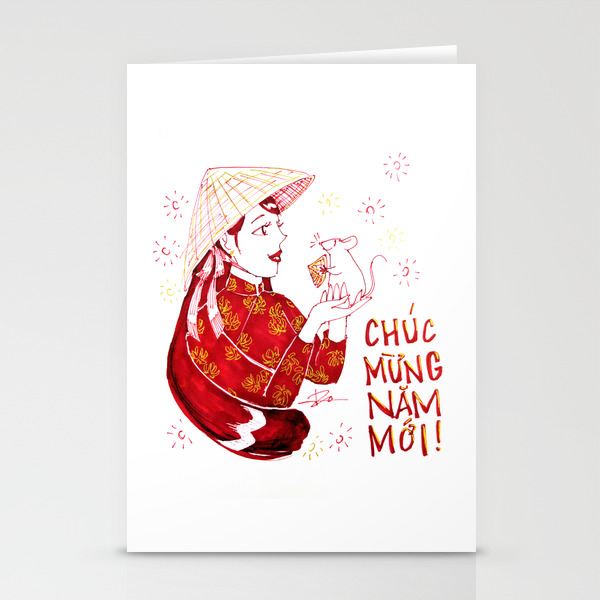 Chuc Mung Nam Moi Happy New Year Stationery Cards By Linhtrando Society6 Chuc Mung Nam Moi Happy New Year Stationery Cards By Linhtrando Society6