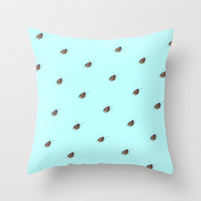 Coolroaches (Blue) Throw Pillow