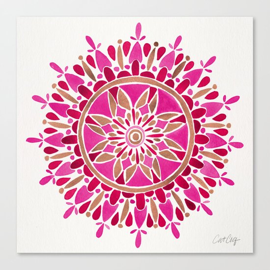 Mandala – Pink & Rose Gold Canvas Print