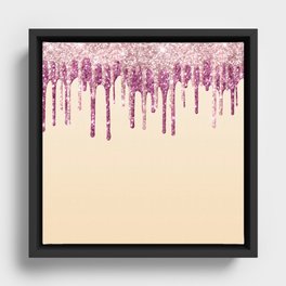 Beautiful Ice Cream Drip Pattern Design Framed Canvas