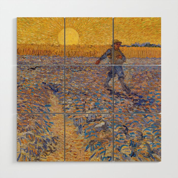 Vincent van Gogh - Sower with Setting Sun Wood Wall Art