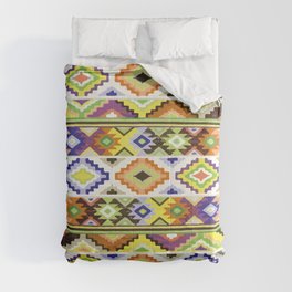 Brown geometric aztec pattern colorful decoration mexican clothes ethnic boho chic Comforter