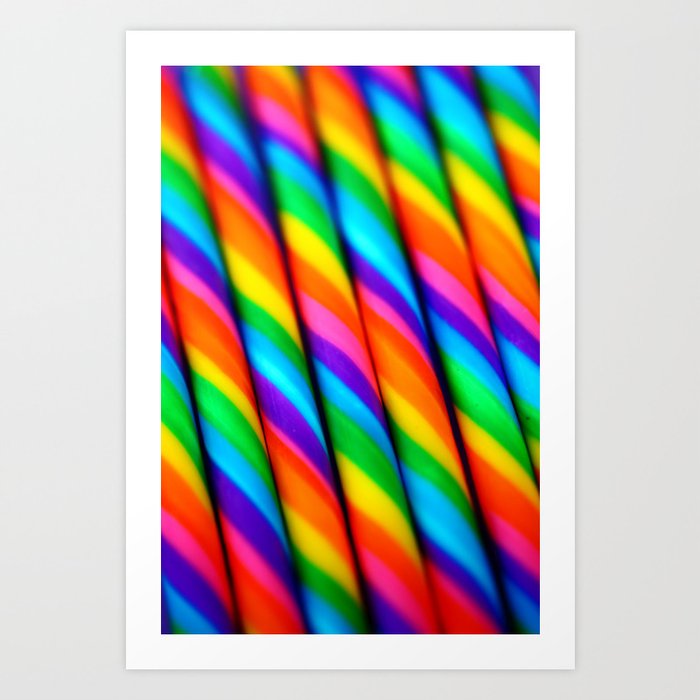 Rainbow Candy : Candy Canes Art Print