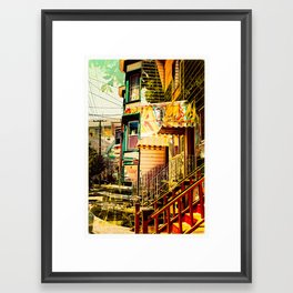 The Victorians' life in the Mission district - San Francisco Framed Art Print