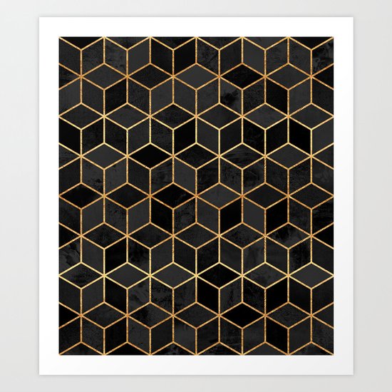 Black Cubes Art Print