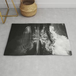Ripple (Black and White) Rug | Mountain, Waters, Water, Ocean, Lake, Black and White, Blackandwhite, Country, Camping, Rustic 