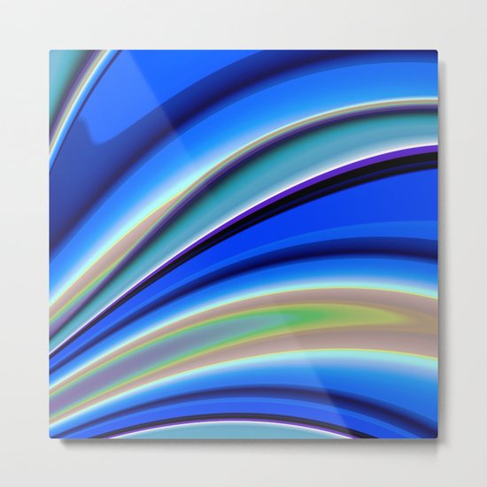 Abstract Fractal Colorways 01BL Metal Print