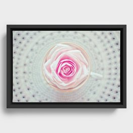 A Cup Of Rose Framed Canvas