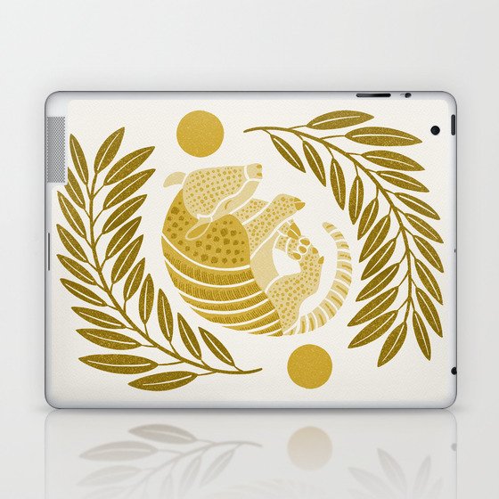 Sleepy Armadillo – Yellow Laptop & iPad Skin