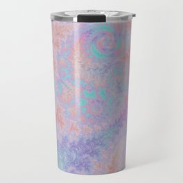 Swirly Spiraling Boho Groovy Trippy Hippie Colorful Pastel Fractal Abstract Digital Art Travel Mug