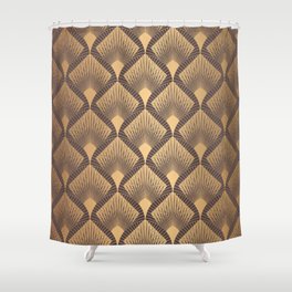 Art Deco Pattern. Seamless golden background. Scales geometric design. Vintage line design. 1920-30s motifs. Luxury vintage illustration Shower Curtain