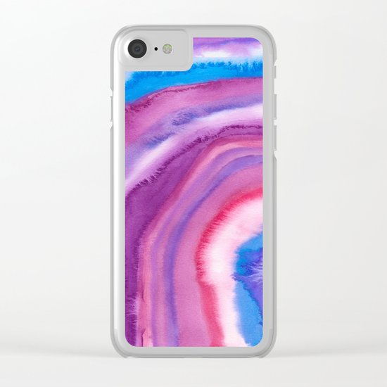 AGATE Inspired Watercolor Abstract 09 Clear iPhone Case